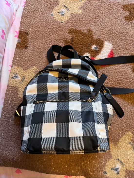 kate spade New York Black & White Gingham Mini Backpack - gently used, gorgeous!